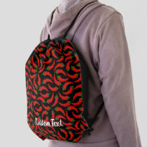 Hot Chili Peppers Pattern Drawstring Bag