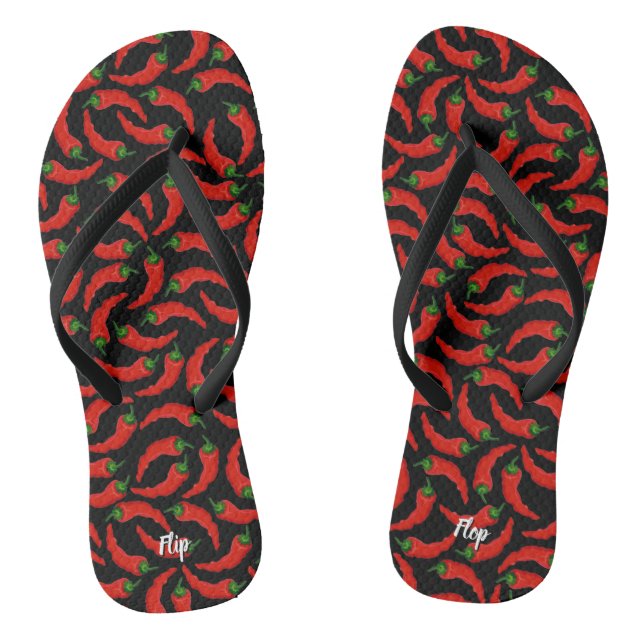 Hot Chili Peppers Pattern Flip Flops (Footbed)