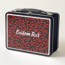 Hot Chili Peppers Pattern Metal Lunch Box