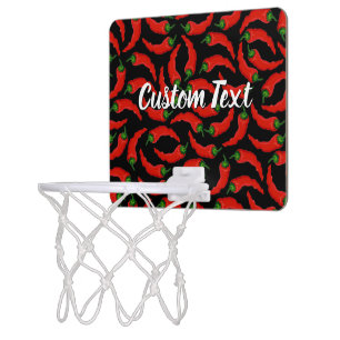 Hot Chili Peppers Pattern Mini Basketball Hoop