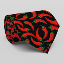 Hot Chili Peppers Pattern Neck Tie