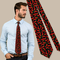 Hot Chili Peppers Pattern Neck Tie