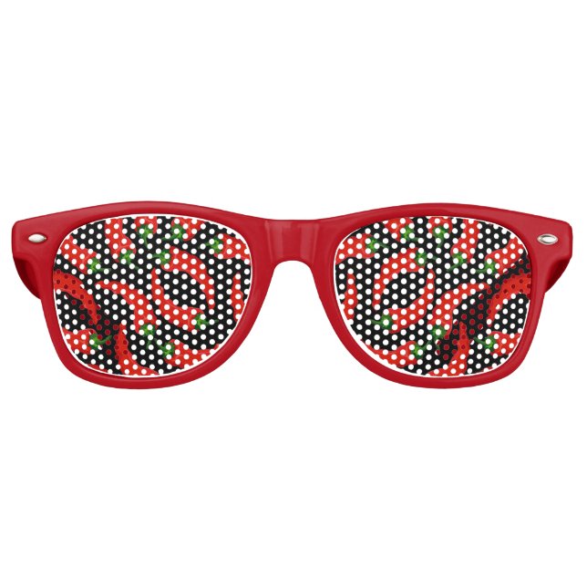Hot Chili Peppers Pattern Retro Sunglasses (Front)