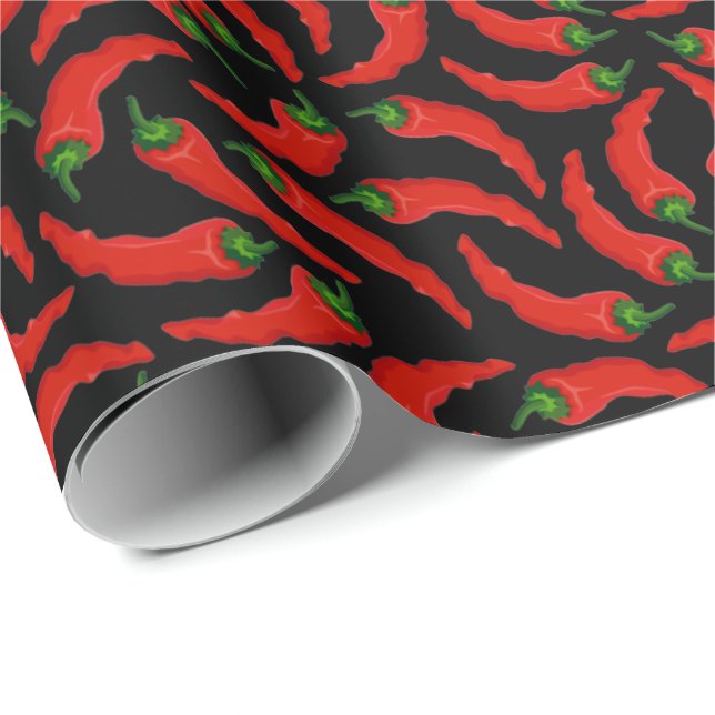 Hot Chili Peppers Pattern Wrapping Paper (Roll Corner)