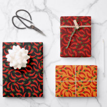 Hot Chili Peppers Pattern Wrapping Paper Sheets
