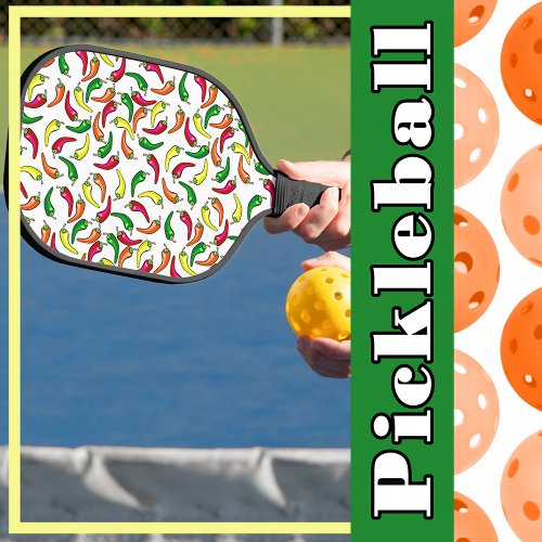 Hot Chili Peppers Red Yellow Green and Orange  Pickleball Paddle