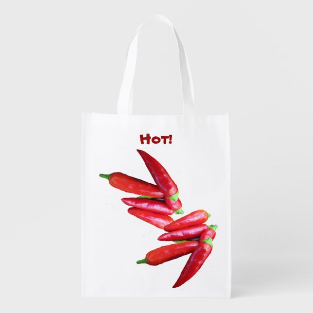 Hot Chili Peppers Reusable Grocery Bag (Front)