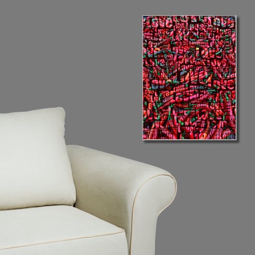 Hot Chili Red Custom Image Love Typography Poster