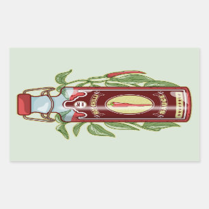 Hot Chili Sauce Rectangular Sticker