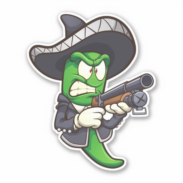Hot Chilis - Green Mariachi Sticker (Front)