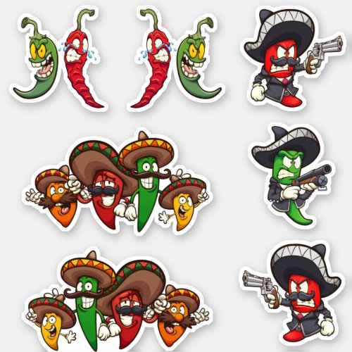 Hot Chilis _ Mexican Peppers Sticker