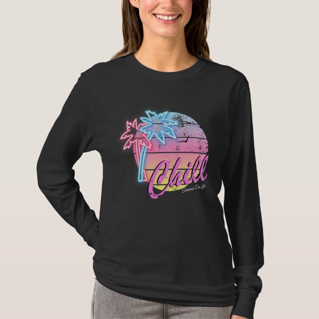 Hot Chill Summer For Life Summer Vibes Chill  Grap T-Shirt (Front)