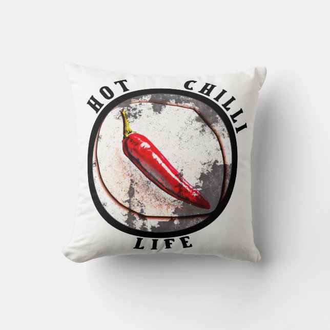 Hot chilli life  throw pillow (Front)