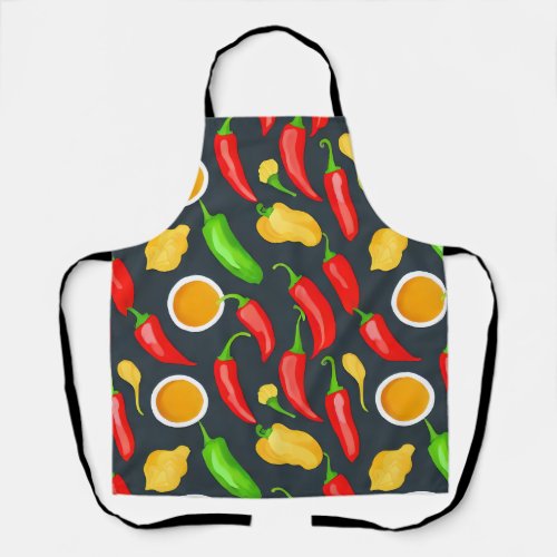 Hot Chilli Peppers Pattern Apron
