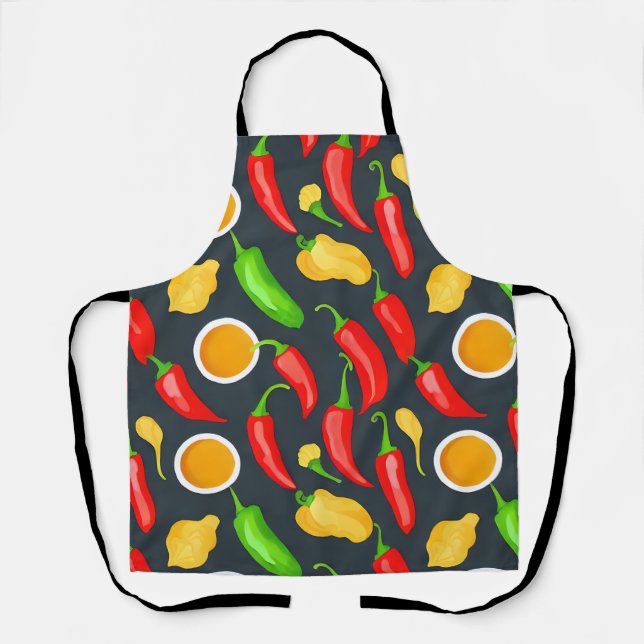 Hot Chilli Peppers Pattern Apron (Front)