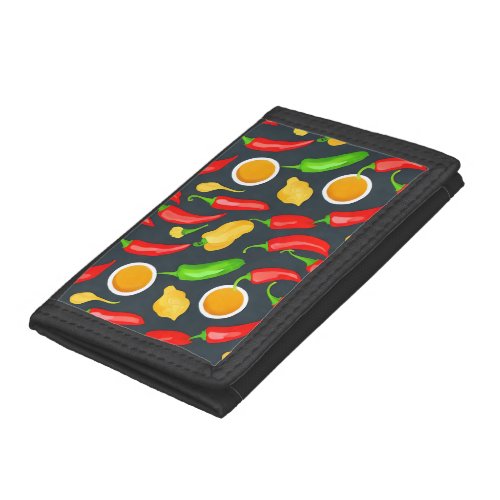 Hot Chilli Peppers Pattern Trifold Wallet