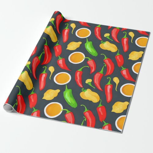 Hot Chilli Peppers Pattern Wrapping Paper