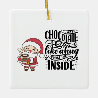hot choc hug ceramic ornament