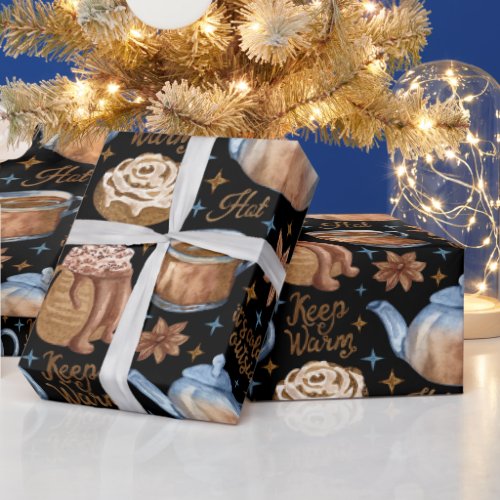Hot Chocolate and Cinnamon Barns  Wrapping Paper