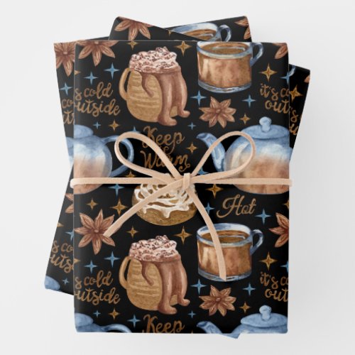 Hot Chocolate and Cinnamon Barns  Wrapping Paper Sheets
