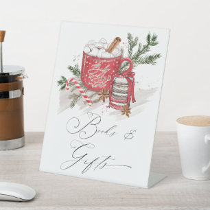 Hot Chocolate and Cookies Winter Baby Shower Pedestal Sign