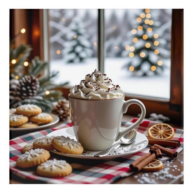 Hot Chocolate and Sugar Cookies Festive Christmas Acrylic Print (Front)