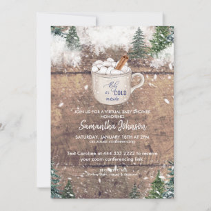 Hot Chocolate Baby It's Cold Outside Royal Blue Invitation