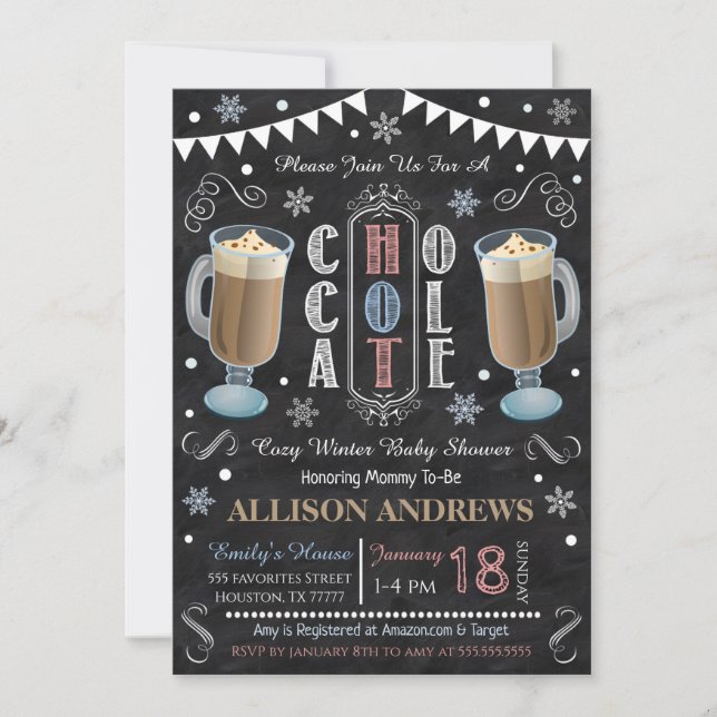 Hot Chocolate Baby Shower Invitation (Front)
