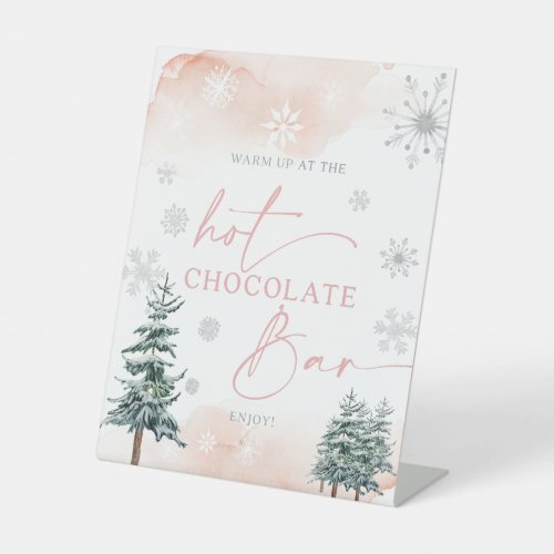 Hot Chocolate Bar blush winter wonderland sign