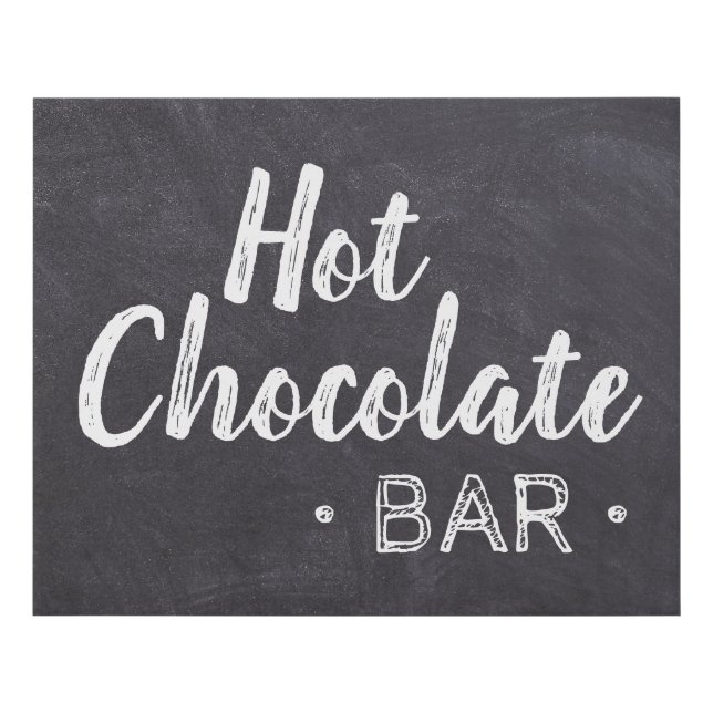 Hot Chocolate Bar - Chalkboard etching Faux Canvas Print (Front)