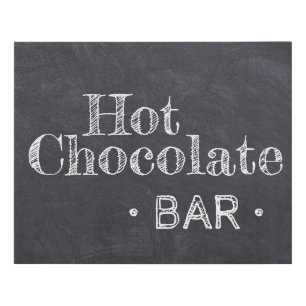 Hot Chocolate Bar - Chalkboard writing Faux Canvas Print