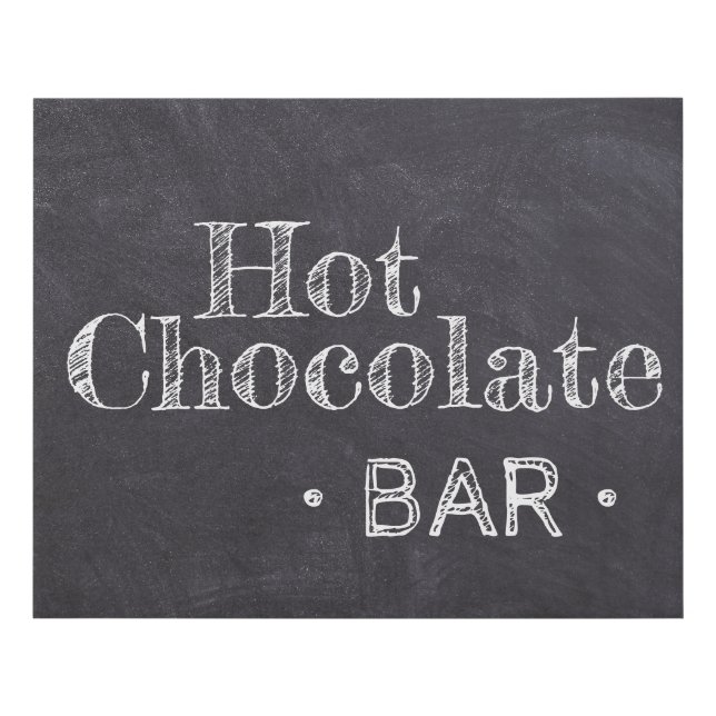 Hot Chocolate Bar - Chalkboard writing Faux Canvas Print (Front)