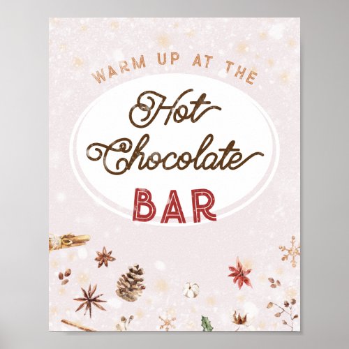Hot Chocolate Bar Cocoa Girl Baby Shower Sprinkle Poster