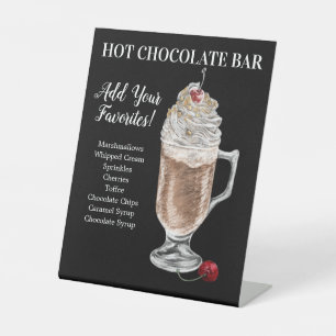 Hot chocolate Bar Drink Plaque Pedestal Sign
