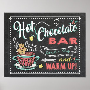 Hot Chocolate Bar Party Poster Sign
