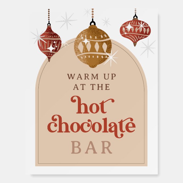 Hot Chocolate Bar Retro Bauble Christmas Bridal Foam Board (Front)