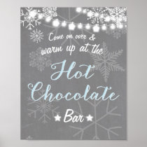 Hot Chocolate Bar Sign Blue Boy snowflakes