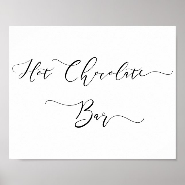 Hot Chocolate Bar Sign in Script (Front)