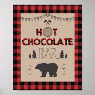 Hot chocolate Bar Sign Lumberjack Cocoa table sign