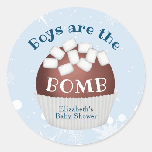 Hot Chocolate Bomb Boy Baby Shower Favor Tag
