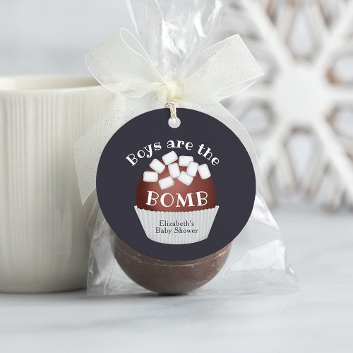 Hot Chocolate Bomb Boy Baby Shower Favor Tag