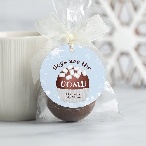 Hot Chocolate Bomb Boy Baby Shower Favor Tag