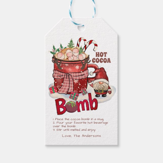Hot Chocolate Bomb Christmas Gift Tags (Front)