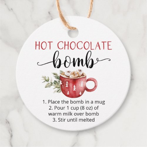 Hot chocolate bomb cute watercolor  favor tags