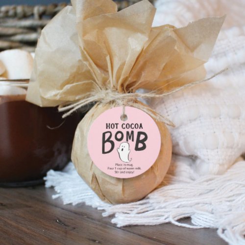 Hot Chocolate Bomb Favor Pink Halloween Favor Tags