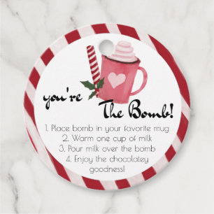 Hot Chocolate Bomb Favor Tags, You're the Bomb Fav Tags