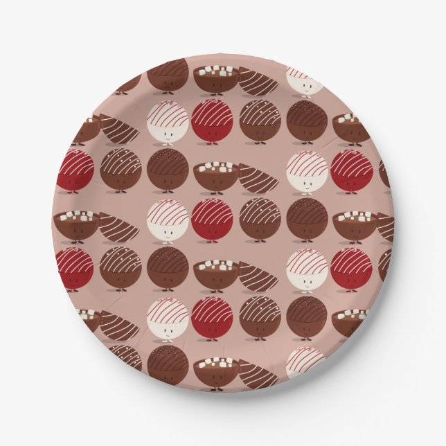 Hot Chocolate Bomb Food Paper Plates (Front)