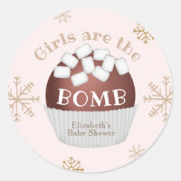 Hot Chocolate Bomb Girl Baby Shower Favor Tag