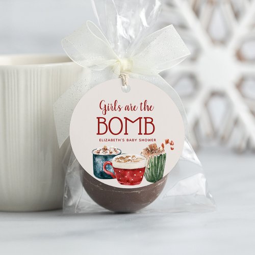 Hot Chocolate Bomb Girl Baby Shower Favor Tag