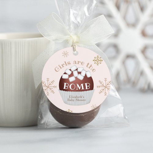 Hot Chocolate Bomb Girl Baby Shower Favor Tag